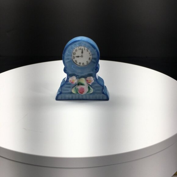Vintage H Kato Mantle Clock Figurine Ceramic Porcelain Occupied Japan 2.5" Tall - Picture 12 of 15